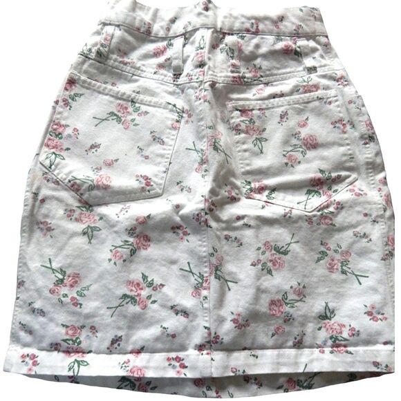 EXTRA BLUES women's size 1 vintage floral denim skirt & XS crop top tank set - Picture 11 of 16
